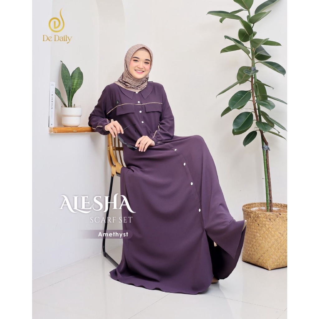 GAMIS SYAR'I SET SCRAF TERBARU ALESHA ORI BY DE.DAILY