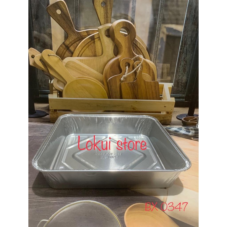 Wadah Alumunium foil tray BX 0347 tanpa tutup / lasagna kotak besar 1400ml