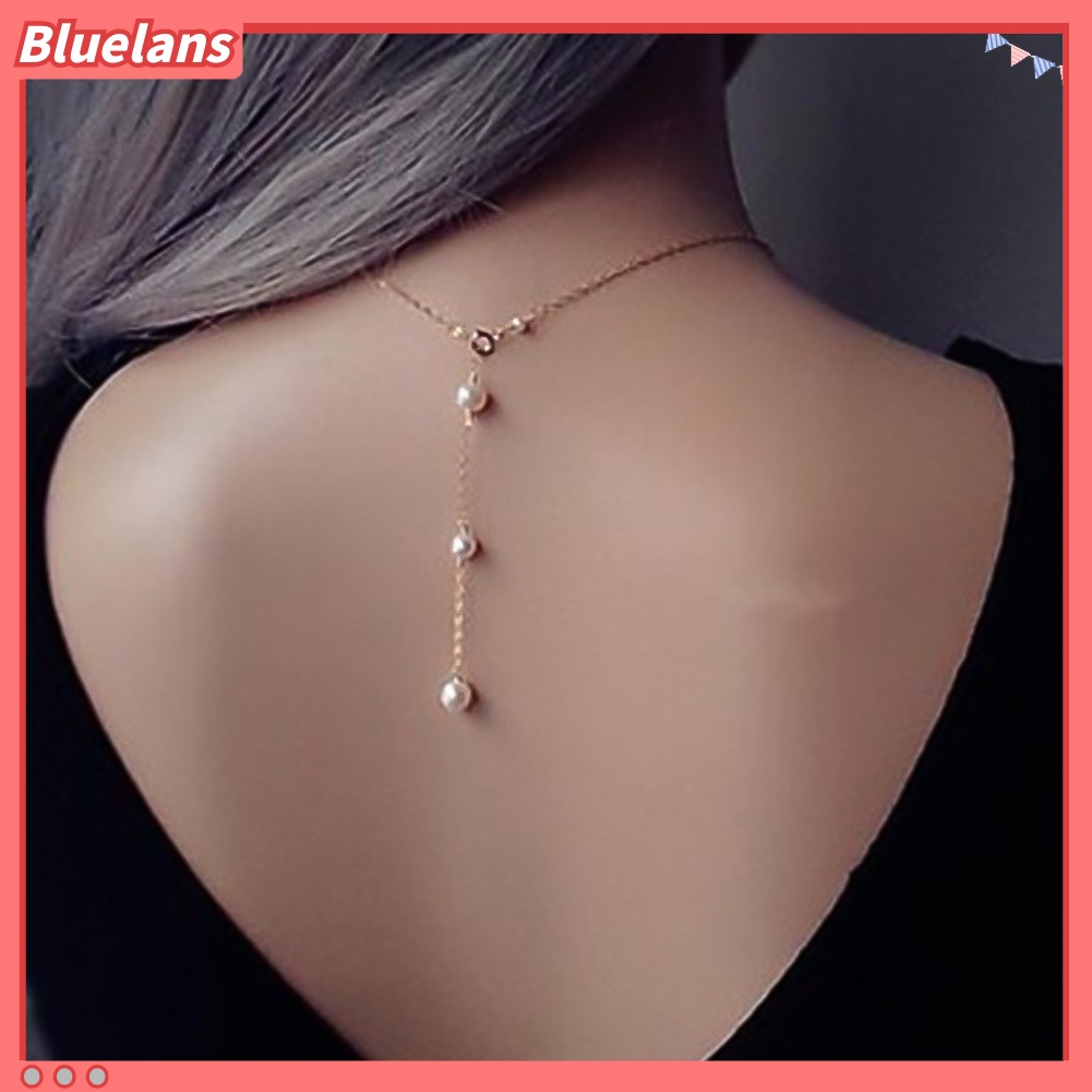 Bluelans Women Faux Pearl Pendant Chain Necklace Clavicle Jewelry Valentine Day Gift