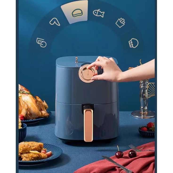 Air Fryer 4.8L /6.5L Automatic Oil Free Single Pod Non Stick Timer Kitchen Healthy Pink Blue Fries Machine