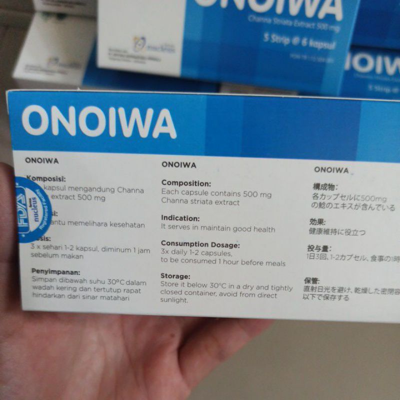 Onoiwa Capsules Plus MX  box strip sachet ekstrak ikan gabus Albumin