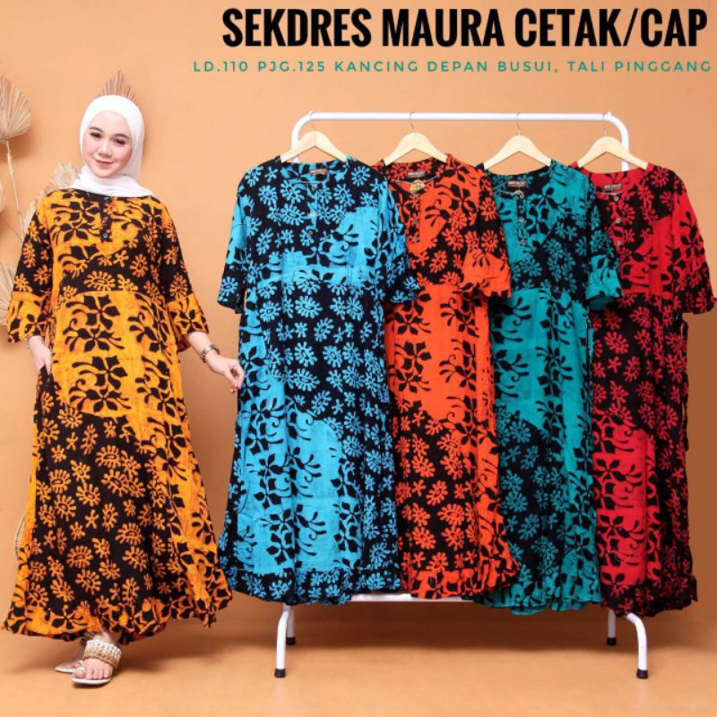 sekdres maura / gamis batik Pekalongan maura kekinian/ daster batik Pekalongan/ sekdres cap