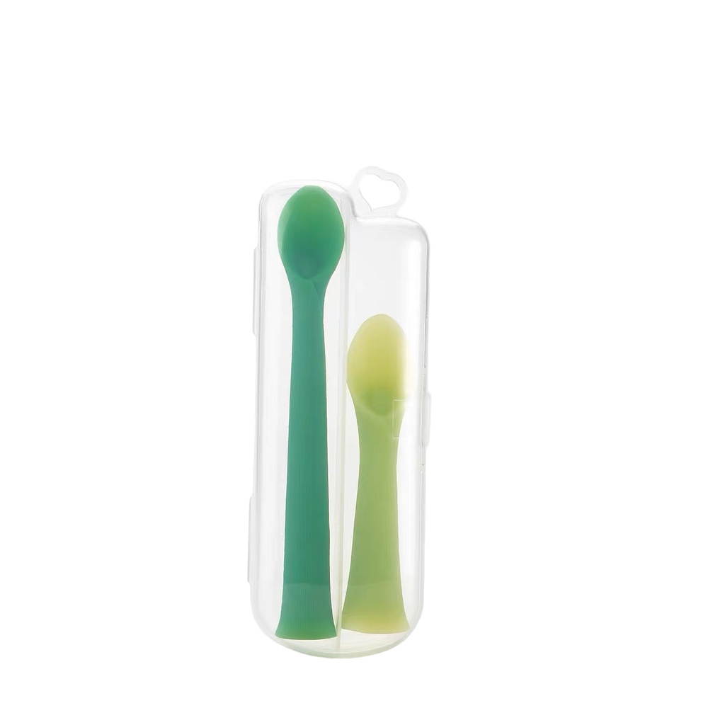 [IZUNA] KOTAK PENYIMPANAN SENDOK MAKAN BAYI TRANSPARAN / KOTAK SENDOK BAYI SILIKON / BABY SPOON BOX