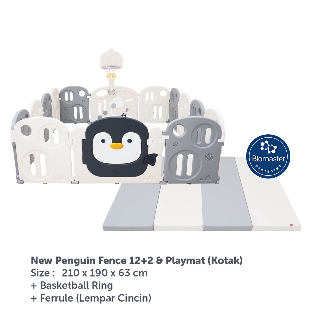 Playfence Lumba New Combo Penguin Monochrome and Playmat 10+2 by Mamasewa