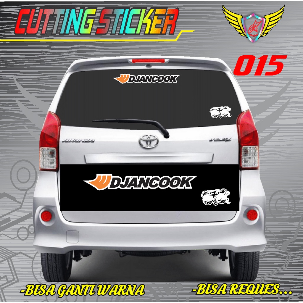 #STICKER MOBIL# #STICKER KEREN# #STICKER TERLARIS# STICKER "DJANCOOK" KACA BELAKANG -015