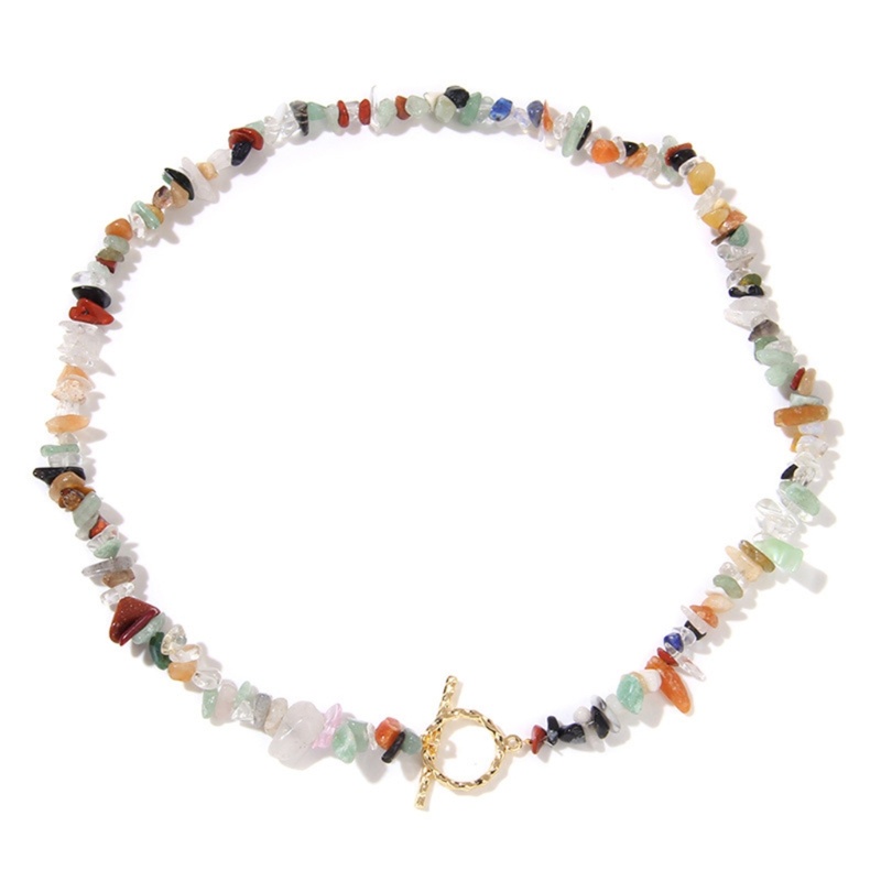 Kalung Choker Hias Liontin Batu Alam Semi precious Gaya Bohemian Untuk Wanita