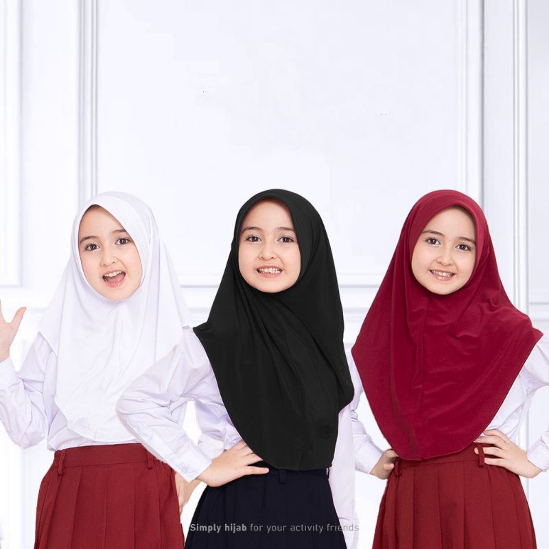 HIJAB BERGO HAMIDAH ANAK SEKOLAH SD UNTUK USIA 4SAMPE 10TAUN (merek Aulia hijab)