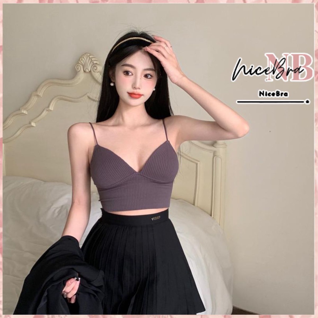 Nicebra Tanktop Wanita Ada Cup Bra Korean Kamisol Import 1125