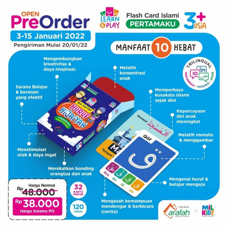 Flash Card Aku Pintar Huruf Hijaiyah Ready