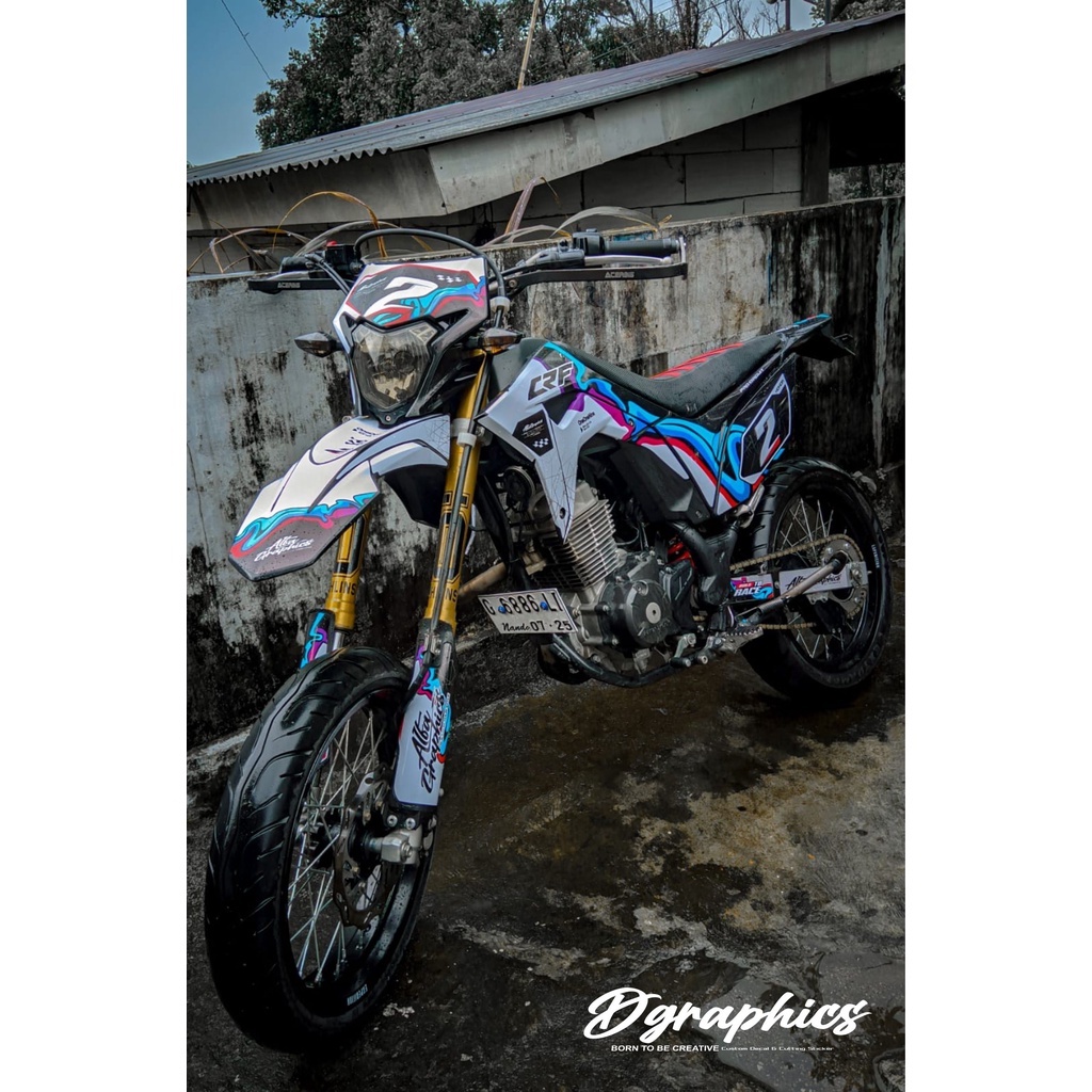 DECAL STICKER TRAIL / SUPERMOTO CRF 150 L VARIASI AKSESORIS STICKER  CRF 10.12