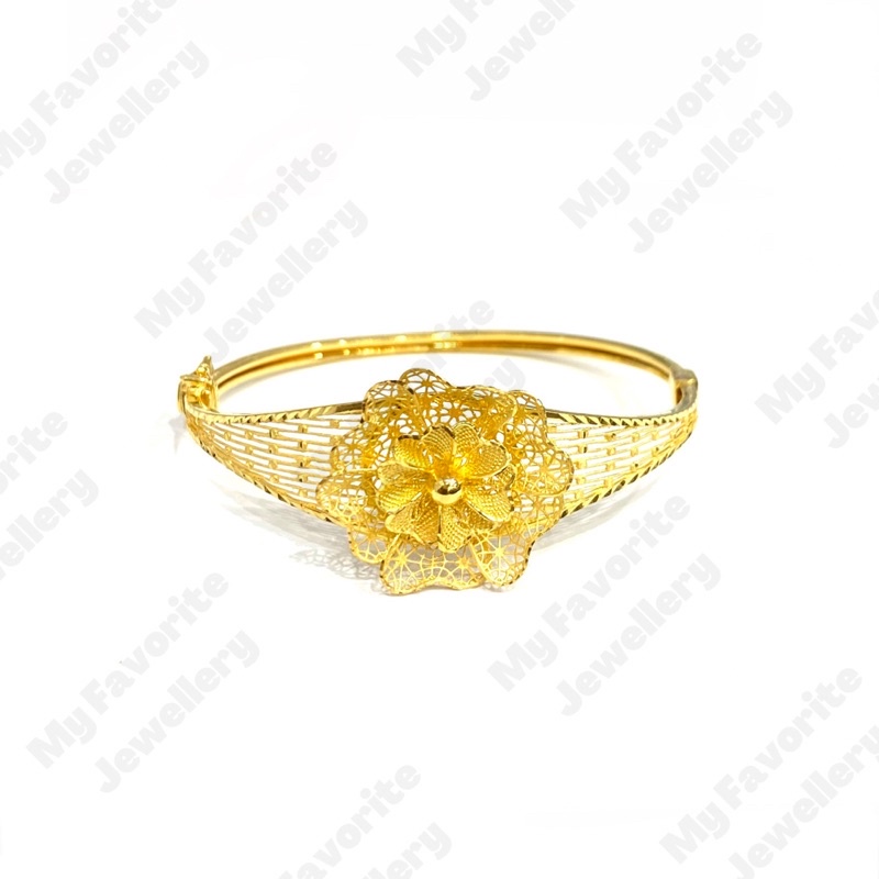 Gelang Krawang Kembang Emas Asli Kadar 700