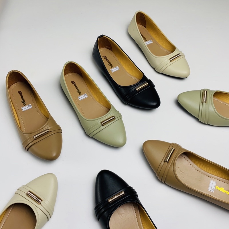 Sepatu Wanita Flat Shoes Ramage  Sol Karet Lentur tidak Licin