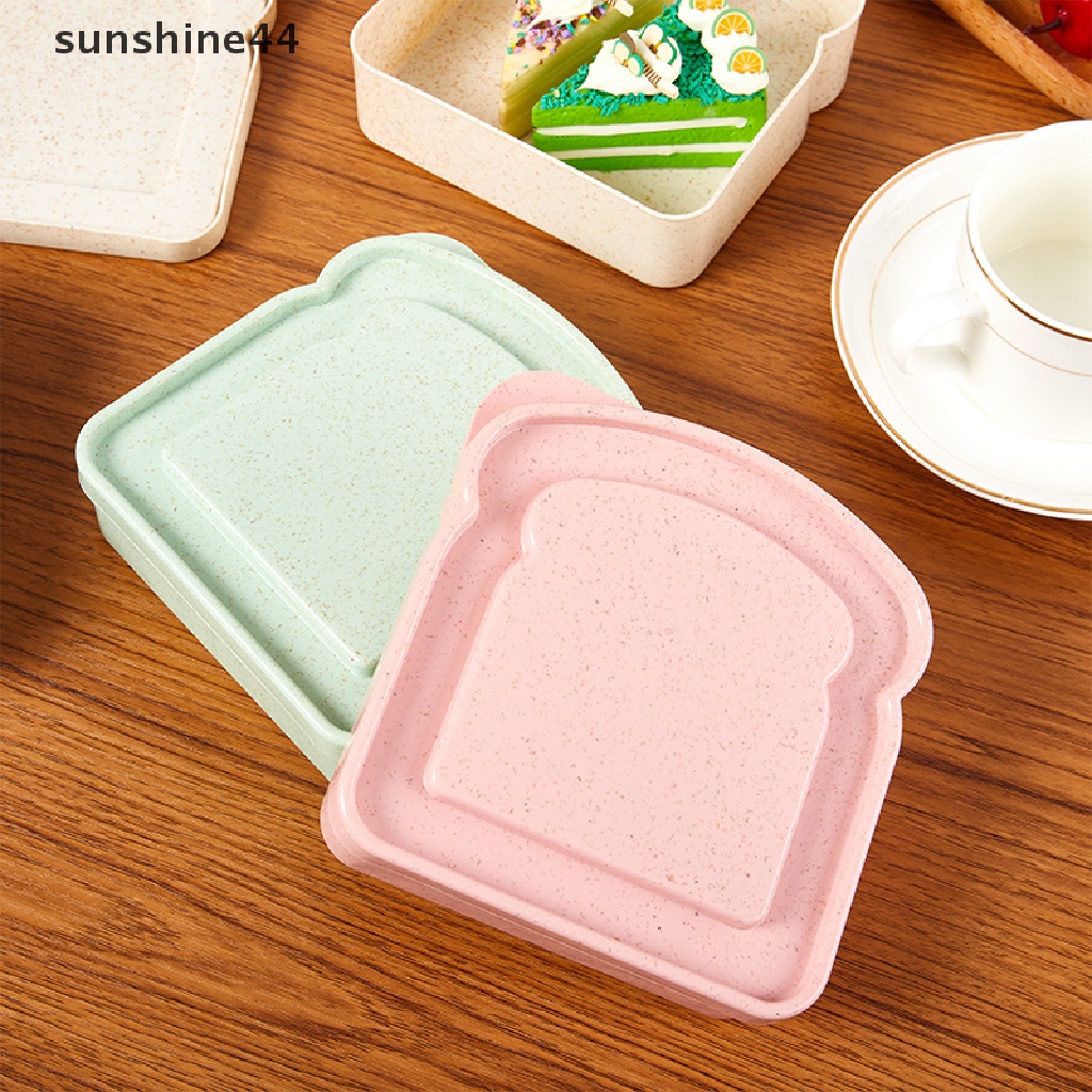 Sunshine 1PC Kotak Makan Siang / Sandwich Bahan Plastik Dengan Tutup Dapat Dipakai Ulang