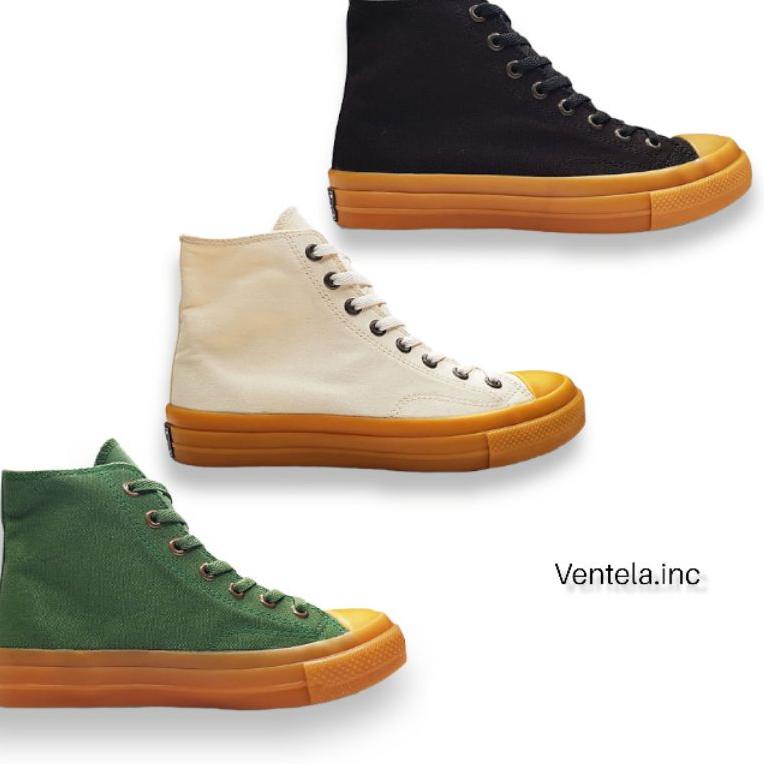 Sepatu ventela 70s gum high black army green white original ▫ MRN.18Oc22м