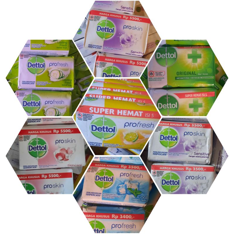 Dettol sabun batang × 5 pcs