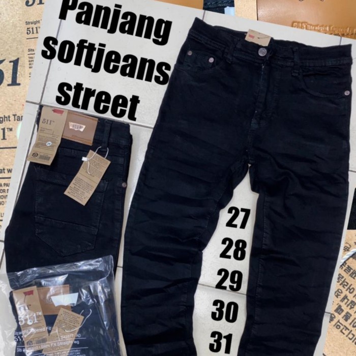 celana jeans pria slim fit stretch melar - celana pensil skinny pria - Hitam, 27 (S7C8) Celana Pende