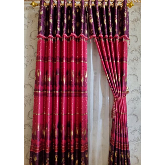 Gorden blackout print mas bunga tulip //Gorden blackout poni gabung//Gorden import poni gabung