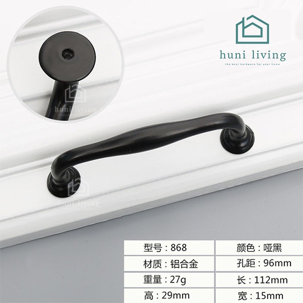 Handle lemari Handle Hitam Tarikan Laci Minimalis Modern Bulat Gagang Pintu Lemari