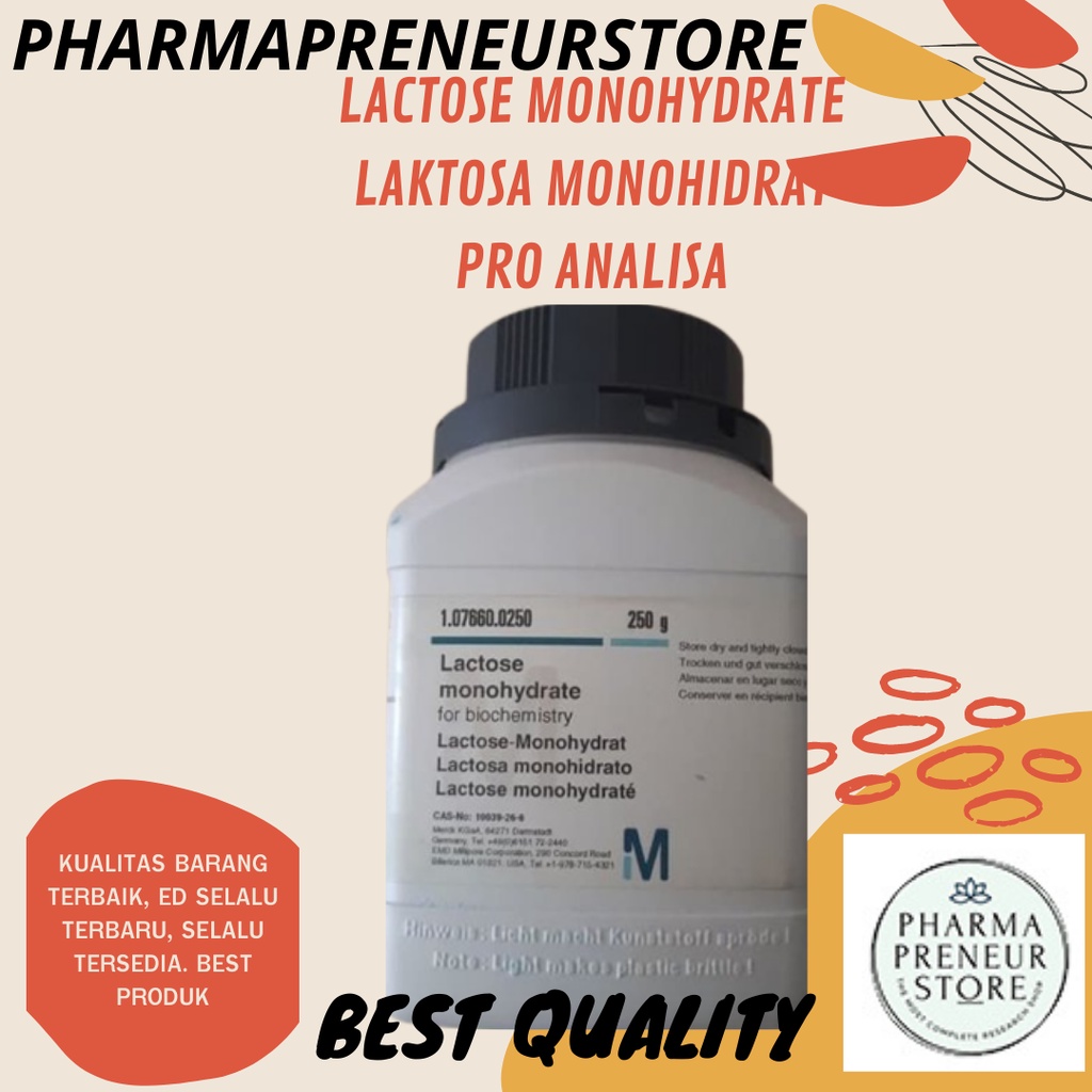 D - LACTOSE MONOHYDRATE / D - LAKTOSA MONOHIDRAT PRO ANALISA 50 DAN 100 GRAM MERCK BEST QUALITY