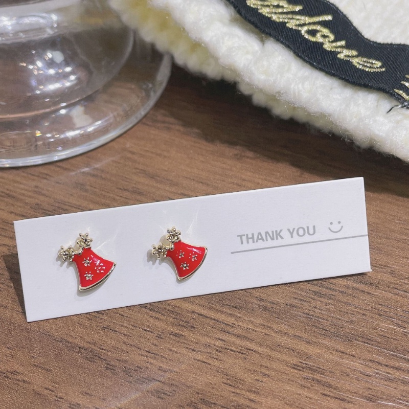 8pcs Anting Tusuk Tema Natal Untuk Wanita