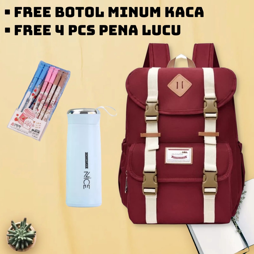 BACKPACK KOREA MULTIFUNGSI FUMI RANSEL SEKOLAH WANITA BACK TO SCHOOL TUMBLR WANITA CEWEK TERLARIS