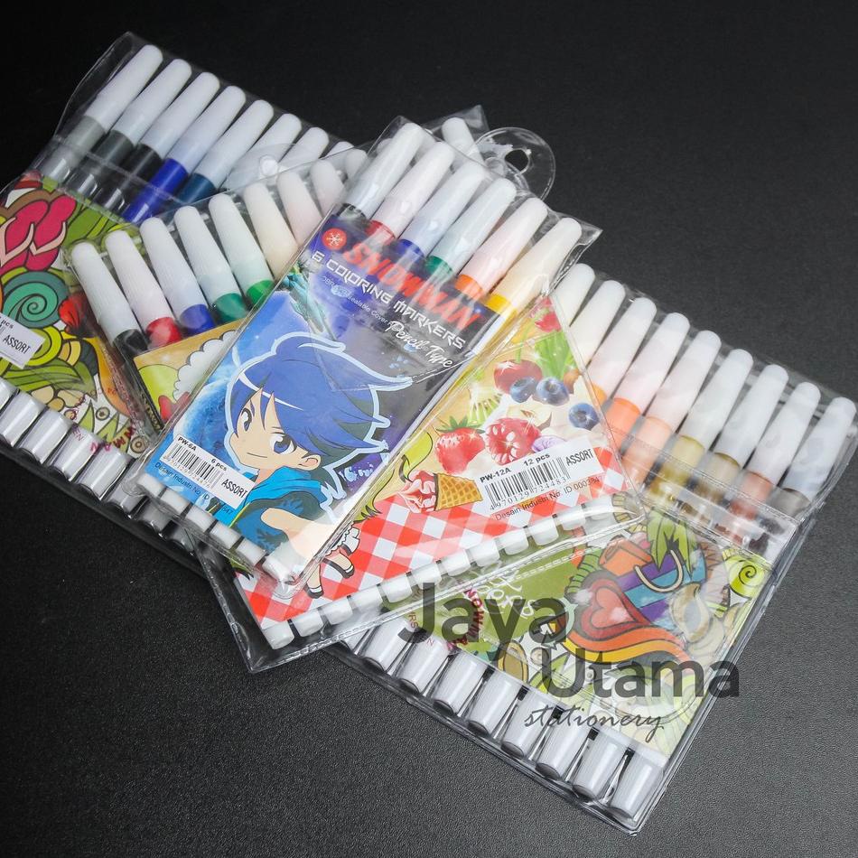 

Baru 한국 1 Set Spidol 24 Warna Snowman