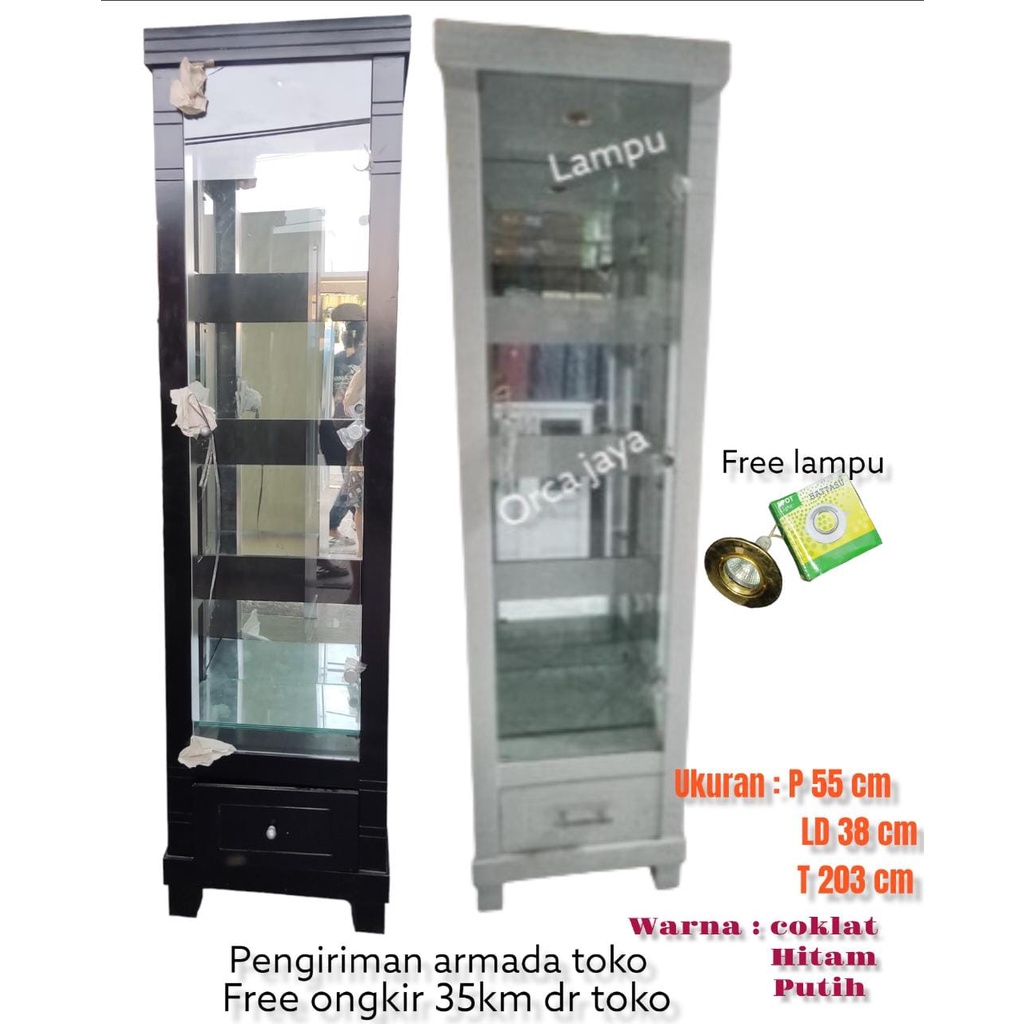 lemari hias/lemari hias minimalis/lemari helm/lemari pajangan/lemari hias kaca/ free ongkir 35km dar