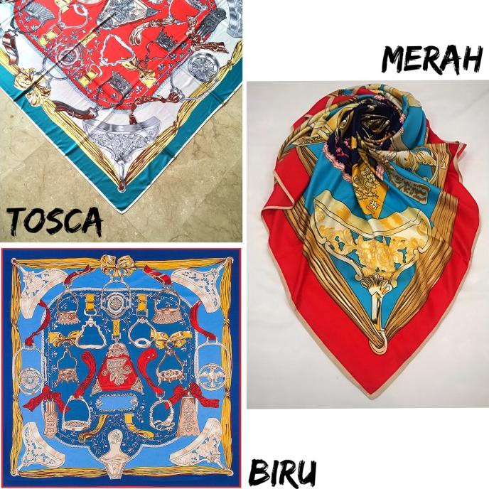 Scarf Herme* Premium Jilbab Pesta Hadiah Hijab Segi Empat Branded