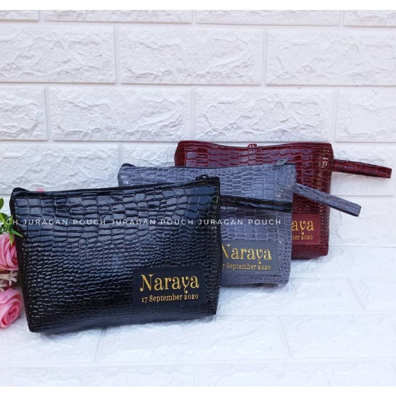 (minimal order 200 pcs) @POUCH GLOCI CROCO KULIT BUAYA Pouch pernikahan souvenir pouch souvenir pern