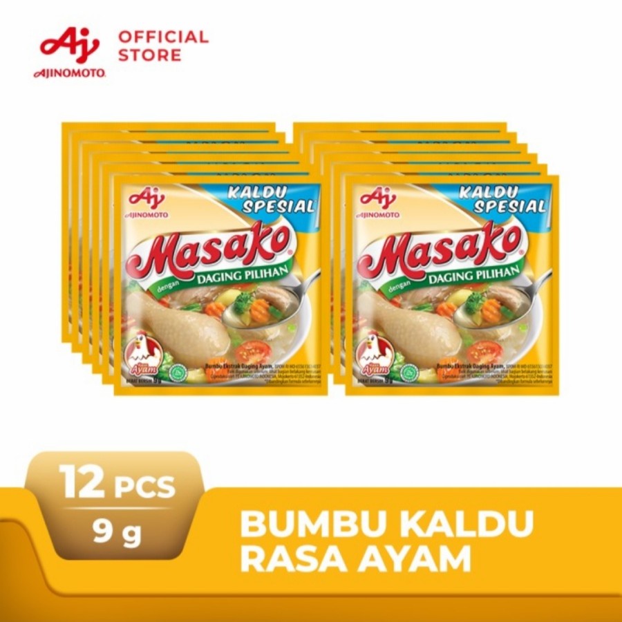 

masako ayam sapi 1 renceng 12's 9gr