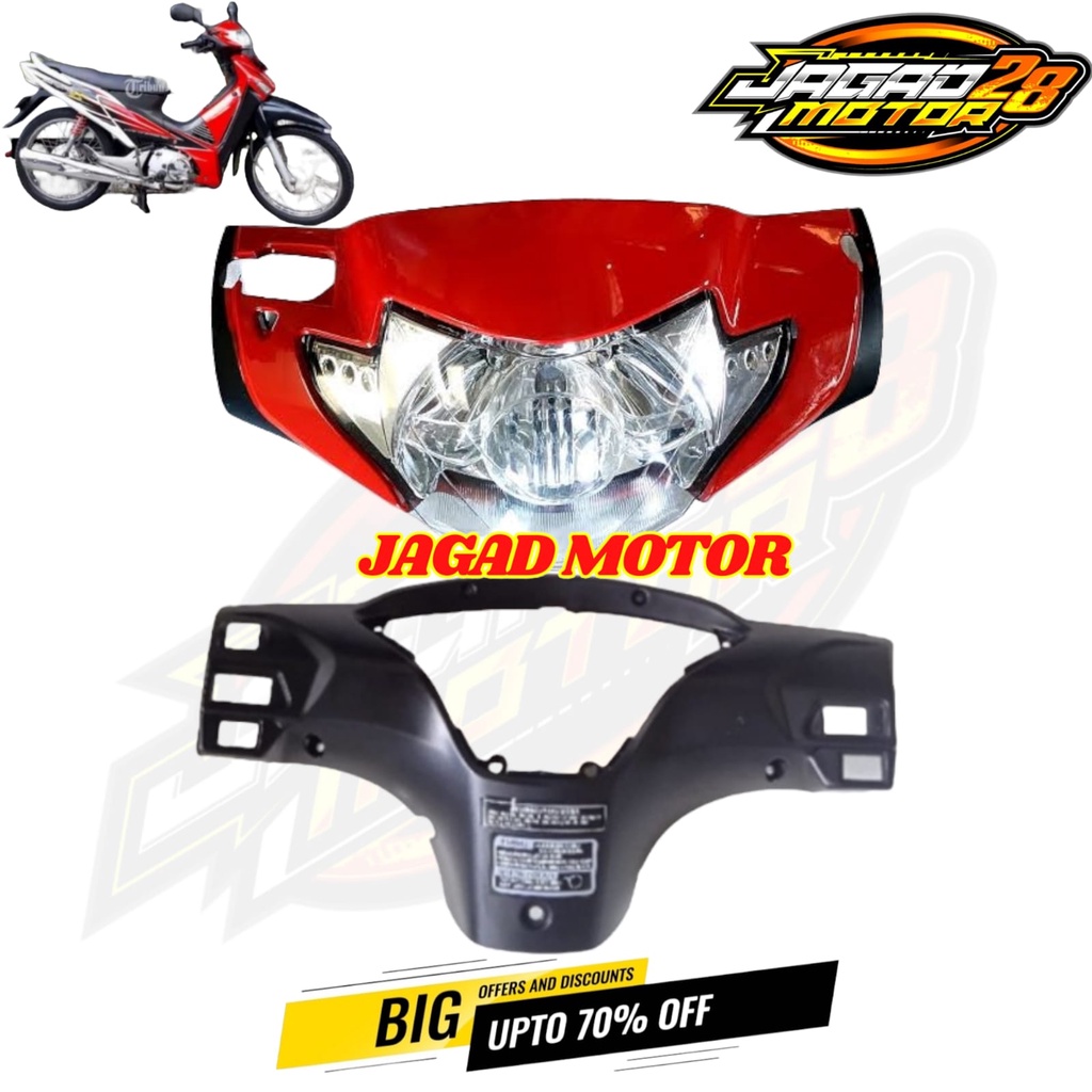 Batok Kepala Depan Belakang Supra X 125 Lama Merah Set Lampu / Batok Kepala 1 set Supra X 125 Lama tahun 2005-2007 Merah Depan Belakang Dan Lampu / Batok Kepala Depan Belakang Supra X 125 Lama Merah Plus Reflektor Lampu Depan