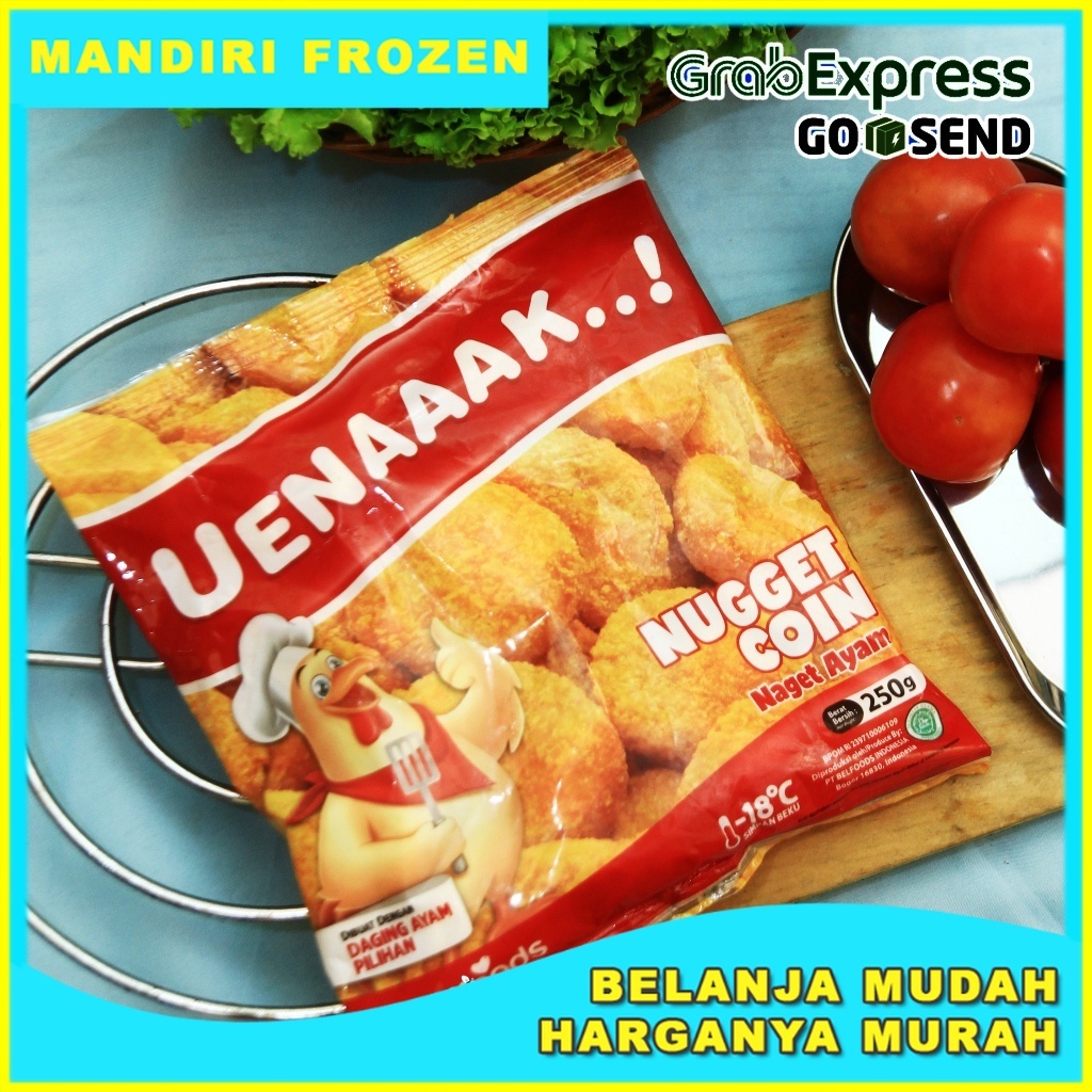 

BELFOODS Uenaaak Nugget Ayam Coin 250gr - Makanan Beku Olahan Nugget