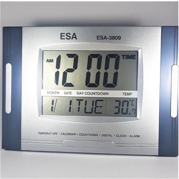 jam dinding digital esa 3809 lengkap suhu tanggal - esa5877