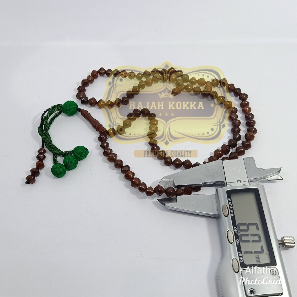 GROSIR 5pcs tasbih 99 kokka kaukah wajik rumbai 6mm coklat