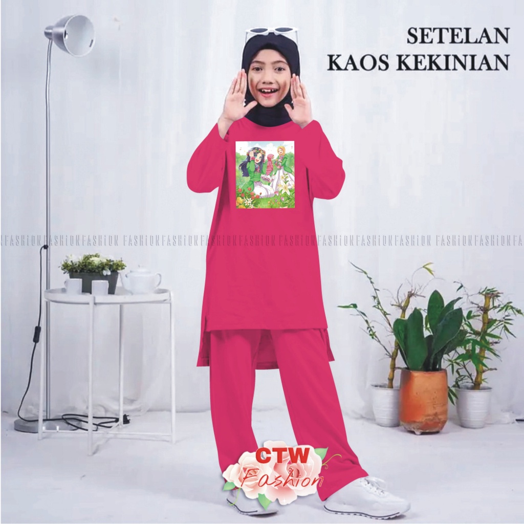 STELAN/KAOS/ANAK/VIRAL/PEREMPUAN/ANAK11-15TAHUN KAOS OVERSIZE SABLON DTF