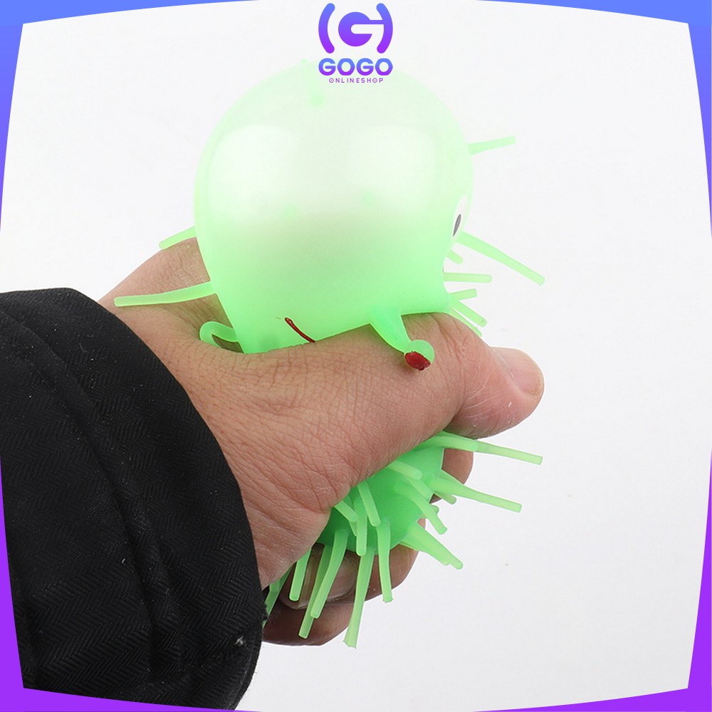 GOGO-M289 Mainan Anak Ubur Ubur Bola Lampu Puffer Ball Yoyo Led Warna Warni / Mainan Yoyo Karet Ubur Ubur Bola Duri / Bola Anti Stress