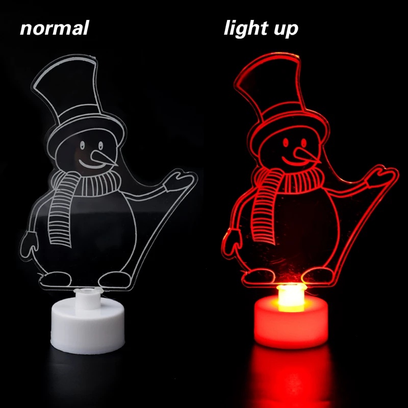 1pc Lampu Malam LED Bentuk Santa Claus Snowman Pohon Natal Warna-Warni Untuk Dekorasi Pesta