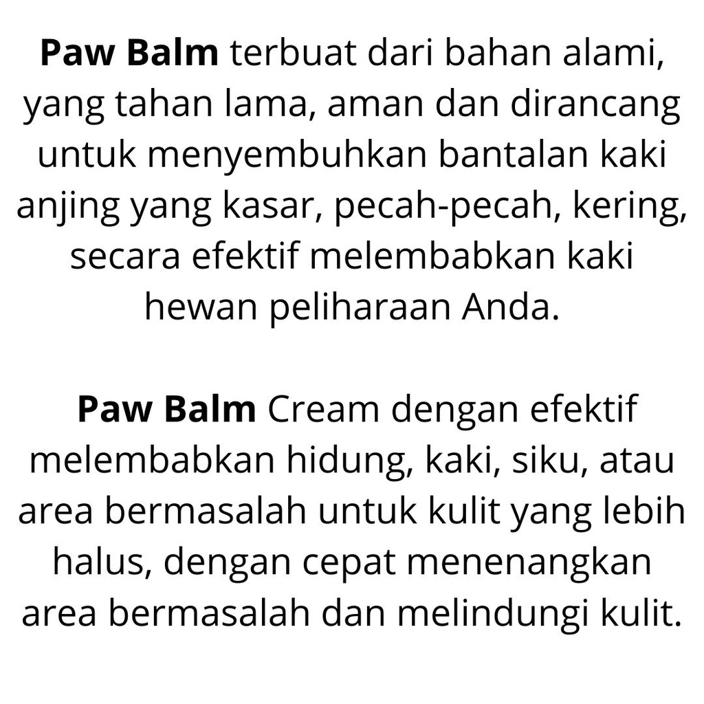 PAW NOSE BALM Pelembab Kucing Anjing untuk Tapak Kaki Paw Elbow Kucing Anjing