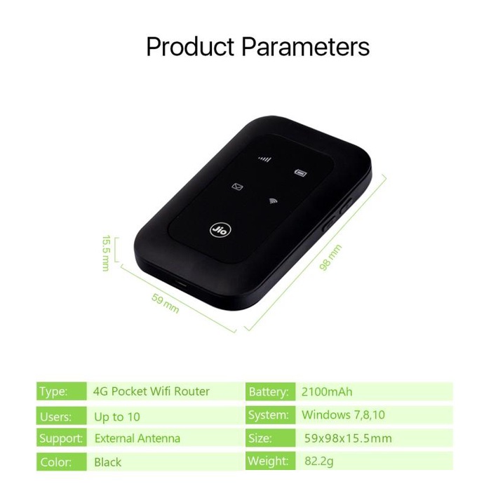 Modem Wifi 4G All Operator JIO JMR591 Free Telkomsel 14GB Unlock