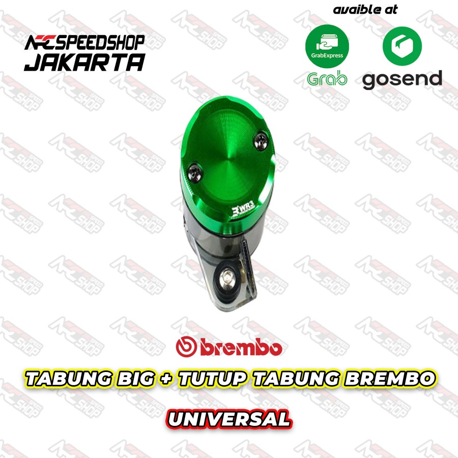 Tabung Minyak Rem Brembo Big + Tutup Tabung WR3 - GREEN