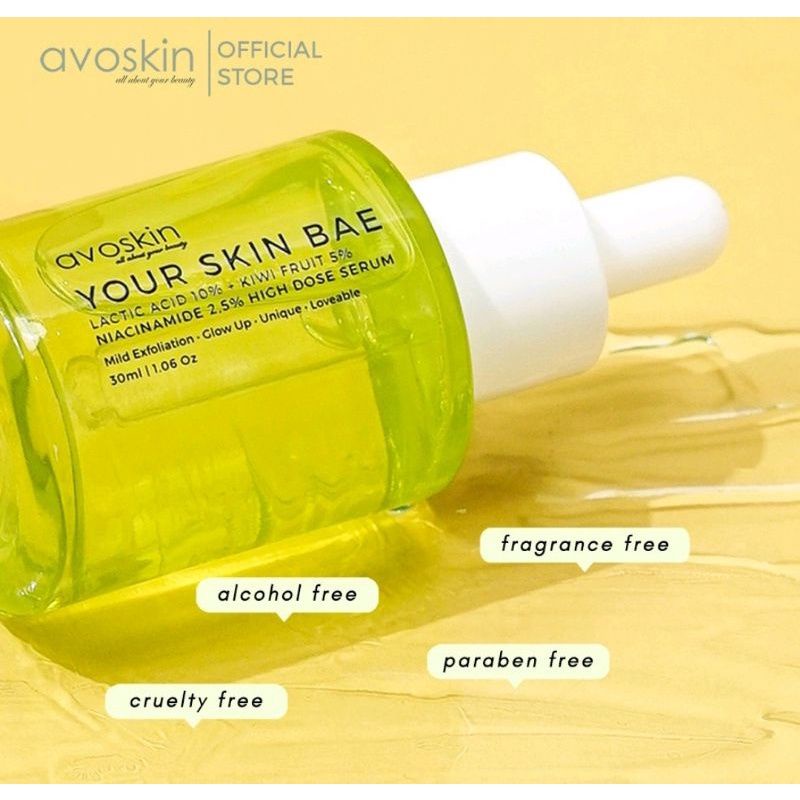[PROMO 7.7] Avoskin Your Skin Bae Lactic Acid 10% + Kiwi Fruit 5% + Niacinamide 2,5%  / Serum Exfoliasi Dan Berjerawat - 30ml