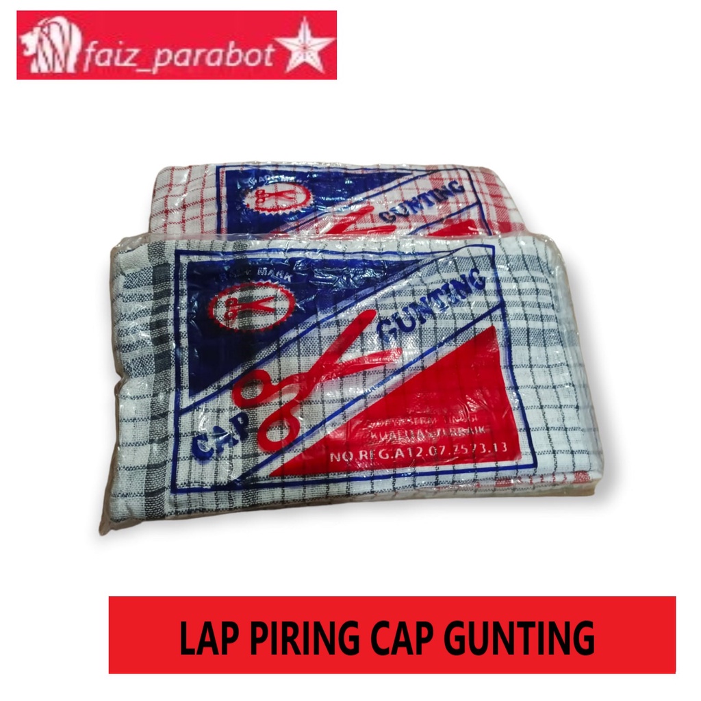 [ 12 PCS ] kain serbet  lap tangan piring kotak kotak 1 pak