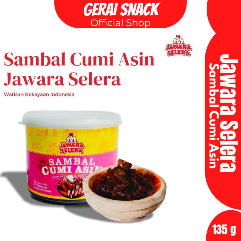 Sambal Cumi Asin Home Made Jawara Selera Halal Terdaftar (135gr)