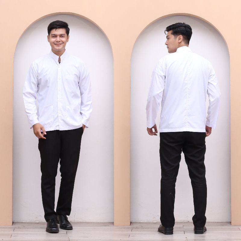 BAJU KOKO HABAIB POLOS PUTIH  ALAYA