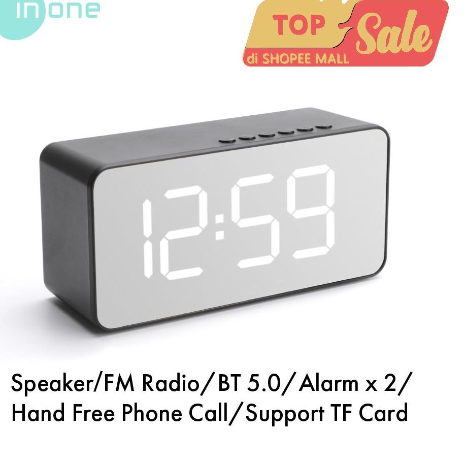 Siap Kirim Inone Speaker Bluetooth Wireless Multi Fungsi Alarm Clock Digital FM Radio Portable