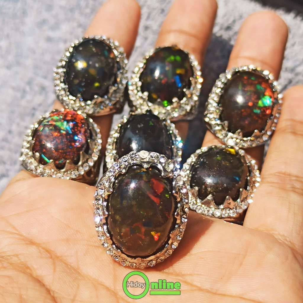 CINCIN BATU KALIMAYA BLACK OPAL JARONG CHATAM