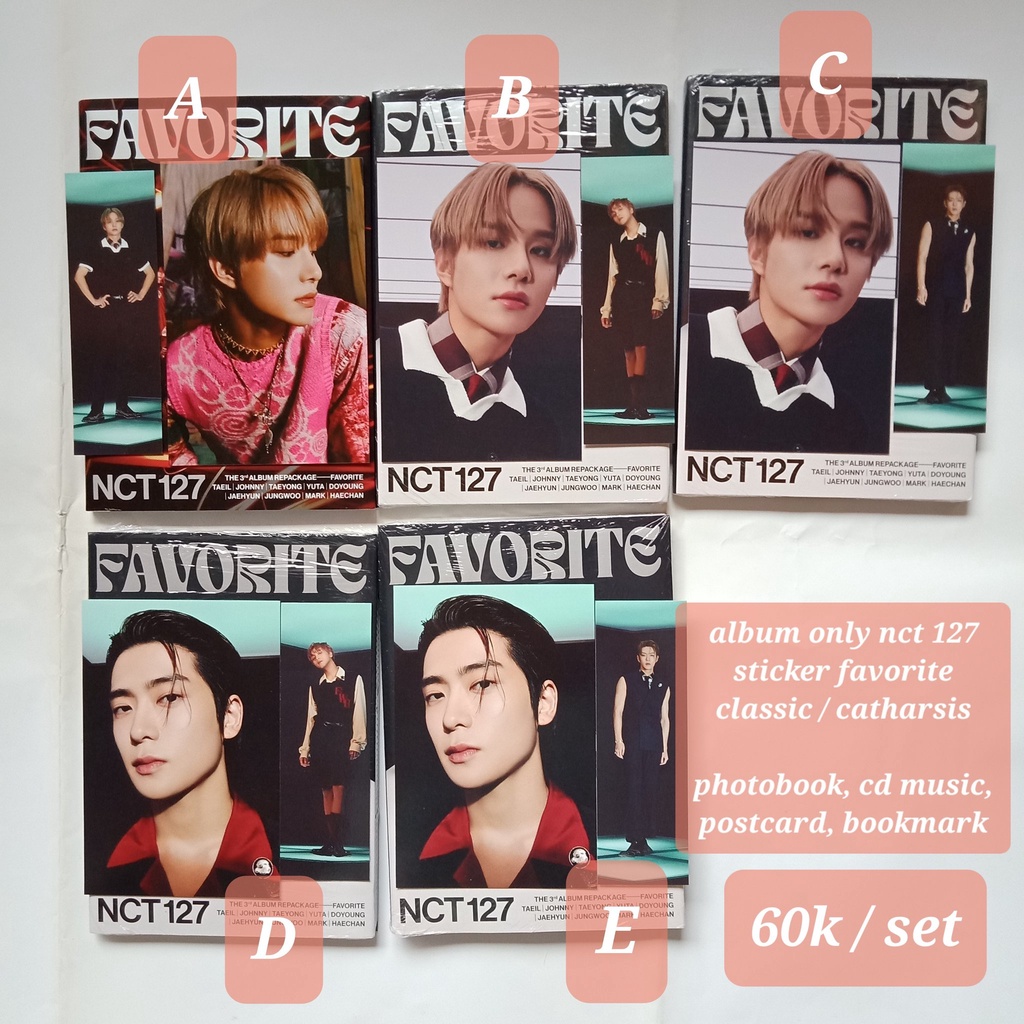 (READY) album nct 127 sticker favorite classic catharsis jungwoo jaehyun yuta haechan