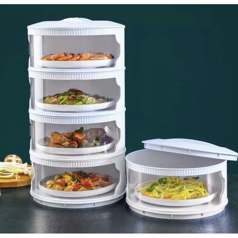 RAK MAKANAN 4 SUSUN - Tudung Saji Susun Food Cover Tahan Panas Box
