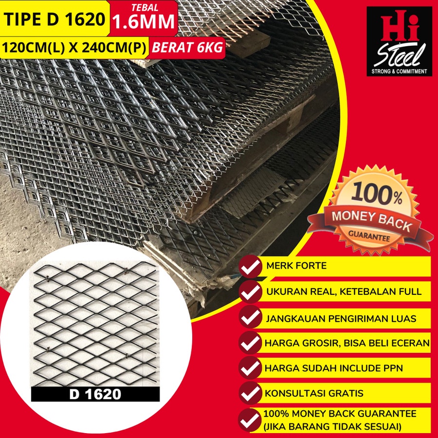 Expanded Metal Besi Tipe D 1620 - 120cm x 240cm
