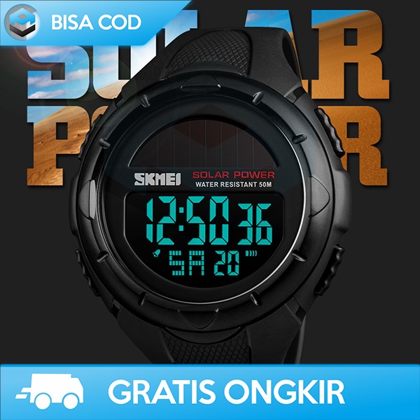 JAM TANGAN DIGITAL PRIA SOLAR TENAGA SURYA SKMEI 1405 ANTI AIR MURAH